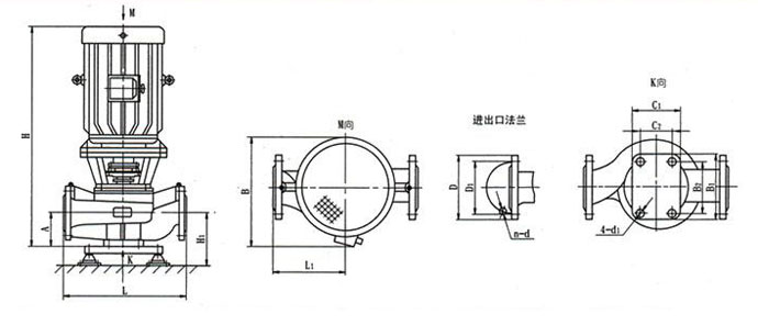 ISGB型便拆立式管道离心泵