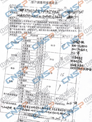 中成泵业2015年度客户满意度调查展示